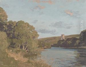 Ruined Keep On A Loch by George Houston