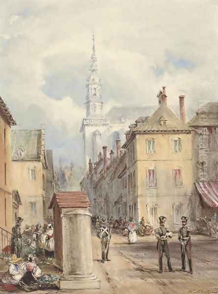 Grande Place, Mons with the Church of Elizabeth - view 1