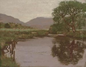 A River Landscape by George Houston
