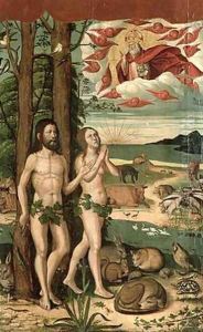 Adam and Eve in the Garden of Eden by Pere Mates