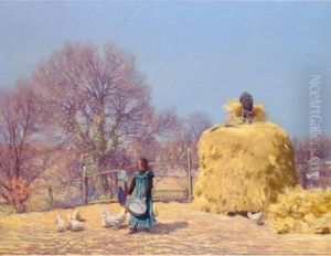 Feeding The Hens by George Houston