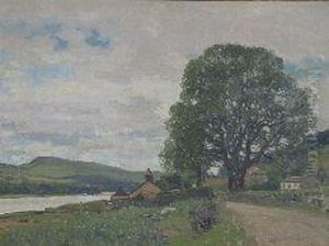 Cottage By The Loch by George Houston