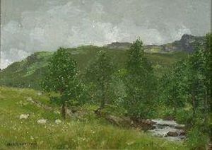 Grazing Sheep At The Head Of Loch Goil by George Houston