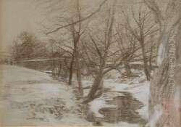 Snow Covered River Landscape - view 1