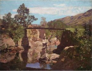 The Old Bridge On The River Orchy, Argyllshire by George Houston
