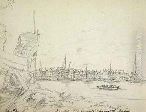Part of the Esplanade at Plymouth taken across the harbour 1791 by James Moore
