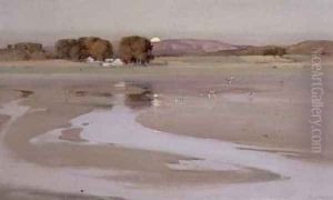 Kintallen Mill Moonrise 1917 by John Campbell Mitchell