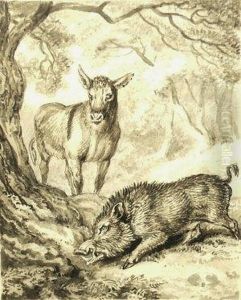 Illustration To The Fable Of The Ass And Wild Boar