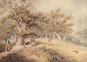 Pheasant Shooting; Hare Shooting, A Pair by Samuel Howitt