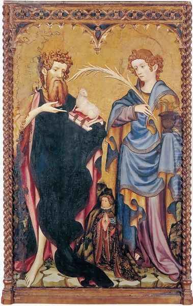 Sts John the Baptist and John the Evangelist with a Donor c. 1410 - view 1