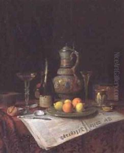 Still Life with a bottle of Champagne 1882