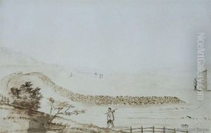 Military Camp Scenes At Waitara, Taranaki by John Barr Clarke Hoyte