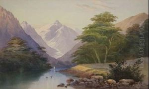 Southern Lake With Glacier by John Barr Clarke Hoyte