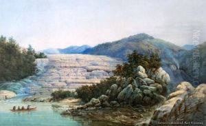Pink Terraces, Rotomahana by John Barr Clarke Hoyte