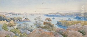 Looking Across Sydney Harbour From Manly by John Barr Clarke Hoyte