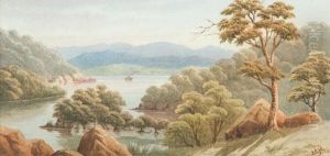 Harbour Scene With Steamboat