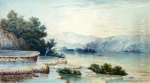 Bathing Basins, Pink Terrace, Rotomahana by John Barr Clarke Hoyte