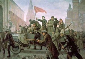 The Taking of the Moscow Kremlin in 1917 1938 by Konstantin Ivanovich Maximov