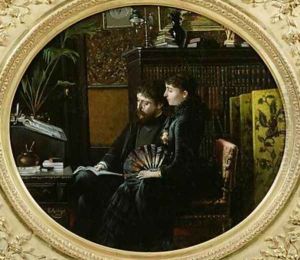 Alphonse Daudet 1840-97 and his Wife in their Study 1883