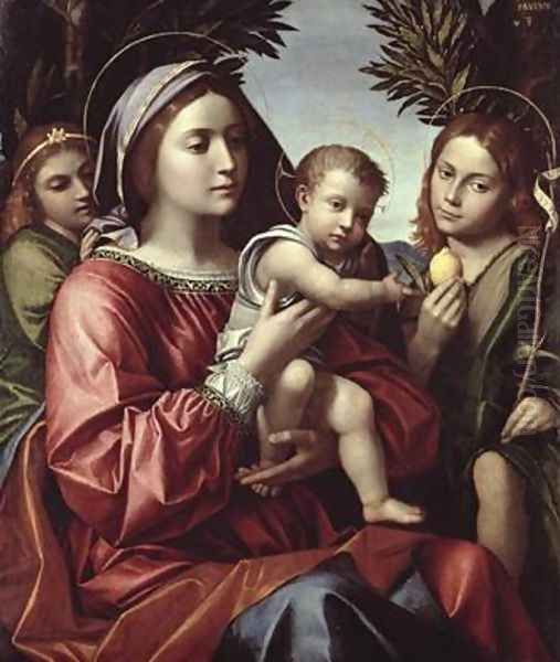 The Virgin and Child St John the Baptist and an Angel - view 1