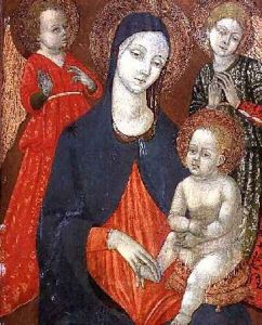 Madonna and Child with two Angels