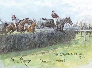The Grand National, 1900. 'Ambush II wins' by George Finch Mason