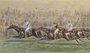 The Eclipse Stakes, Sandown Park, 1886 by George Finch Mason