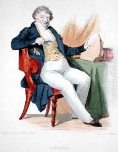 Georges Cuvier 1769-1832 illustration from Le Plutarque Francais by Lizinska-Aimee-Zoe de Mirbel