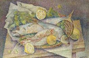 Still Life of Fish by Marie Vorobieff Marevna