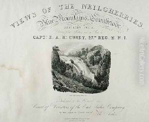 The Elk Cataract Dimhutty title page for View of the Neilgherries or Blue Mountains of Coimbetoor Southern India by Captain McCurdy