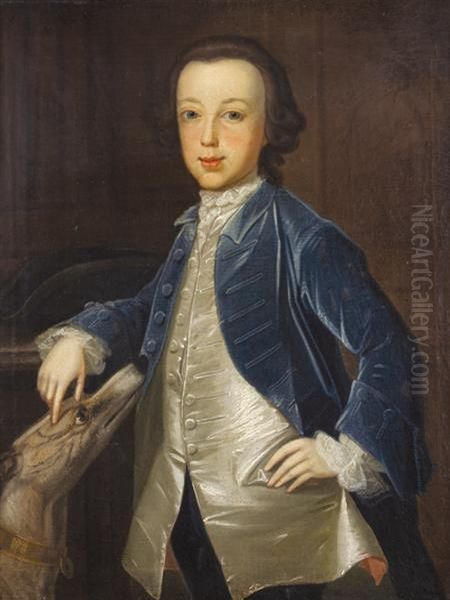 Portrait Of A Gentleman With A Greyhound - view 1