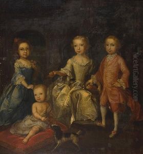 Portrait Of Catherine, Francis, Mary And Johnenys With A Spaniel