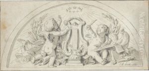 Six Designs With Putti
Accompanied By Musical Instruments And Other Attributes Of The Liberal
Arts by Jean-Baptiste Huet