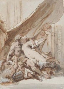 Hercule Et Omphale by Jean-Baptiste Huet