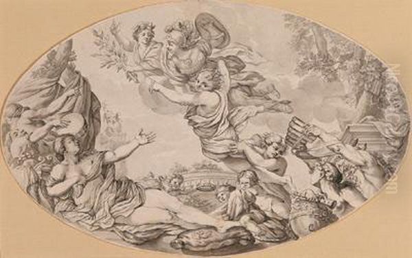 Mythologische Szene Mit Der Von Genien Begleiteten Athena - view 1