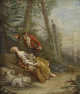 A Young Man Discovering A Sleeping Shepherdess A Young Man Discovering A Sleeping Shepherdess
