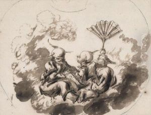 Entwurf Fur Einen Facher Mit Chinoiserie
