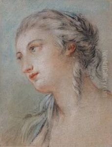 Tete De Jeune Femme by Jean-Baptiste Huet