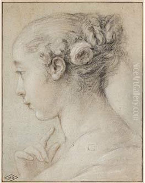 Tete De Jeune Femme De Profil A Gauche - view 1
