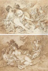 Jupiter Et Callisto Dans Un
Paysage Avec Un Putto Et Un Aigle; Etvenus Allongee Sur Un Dauphin
Entouree De Putti Jupiter Et Callisto Dans Un
Paysage Avec Un Putto Et Un Aigle; Etvenus Allongee Sur Un Dauphin
Entouree De Putti