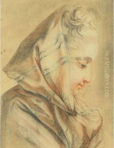 Portrait Of A Lady In Profile by Jean-Baptiste Huet