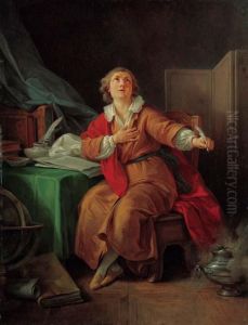 Portrait Of Marie-joseph Chenier by Jean-Baptiste Huet