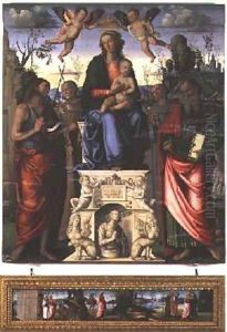 Madonna and Child with St John the Baptist St Bernardino of Siena and St Jerome