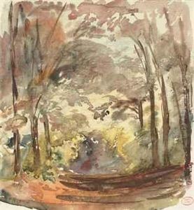 Sentier Forestier En Automne by Paul Huet