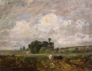 Chevaux Dans Un Paysage by Paul Huet