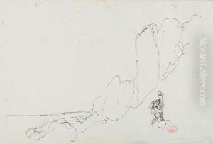 Pecheur Au Pied Des Falaises