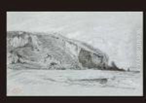Falaises Baignees Par La Mer by Paul Huet