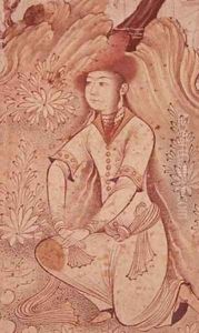 Girl with a fur bonnet Qazvin School Safavid Dynasty