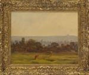 Paysage Avec Une Paysanne Au Bonnet Rouge