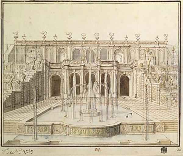 The Great Cascade in the lower park at Peterhof 1720 - view 1